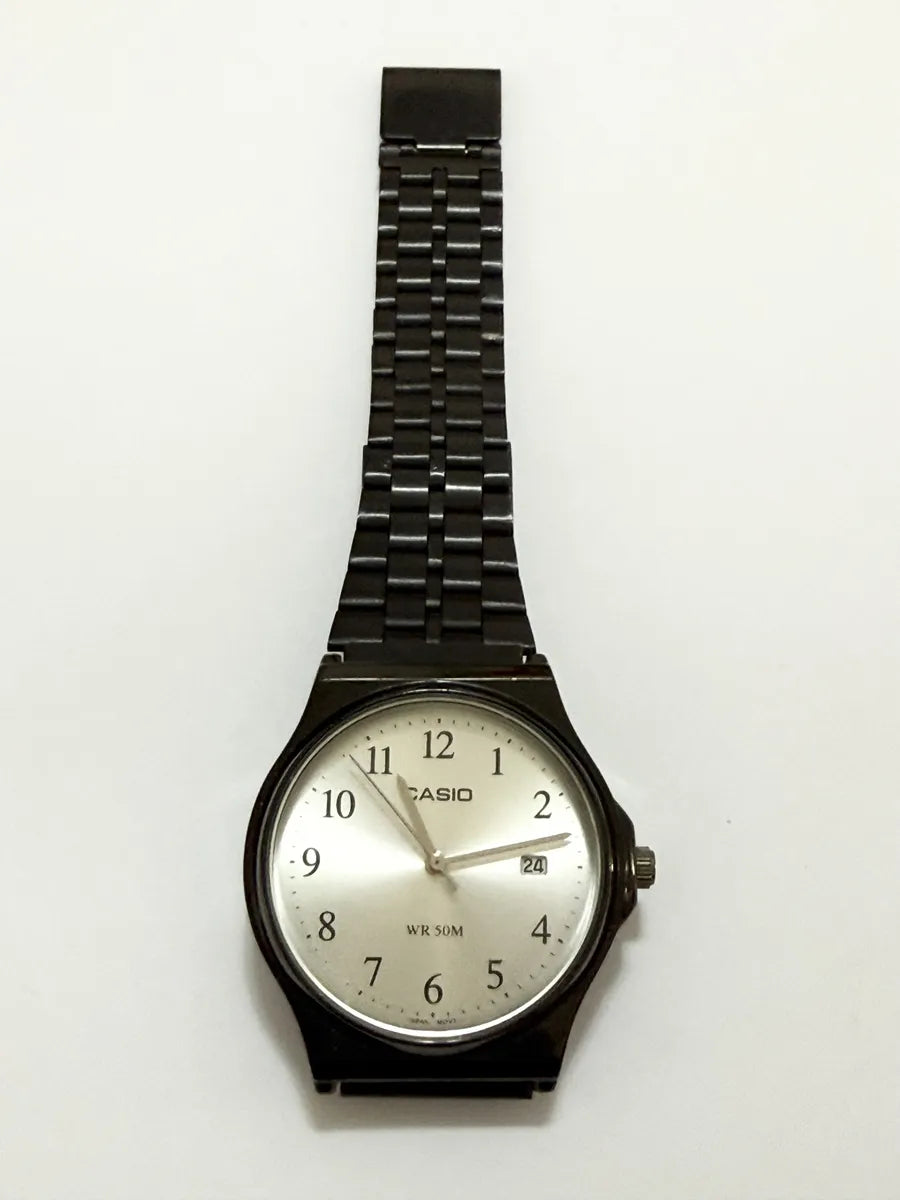 Relógio Casio Analógico Wr50m Calendário Pulseira Preta