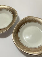 Mini Prato Pires Porcelana Borda Dourada Antigo Porcelanarte Branco