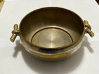 Antiga Tigela Em Metal Com Alças Ornamentais Corda