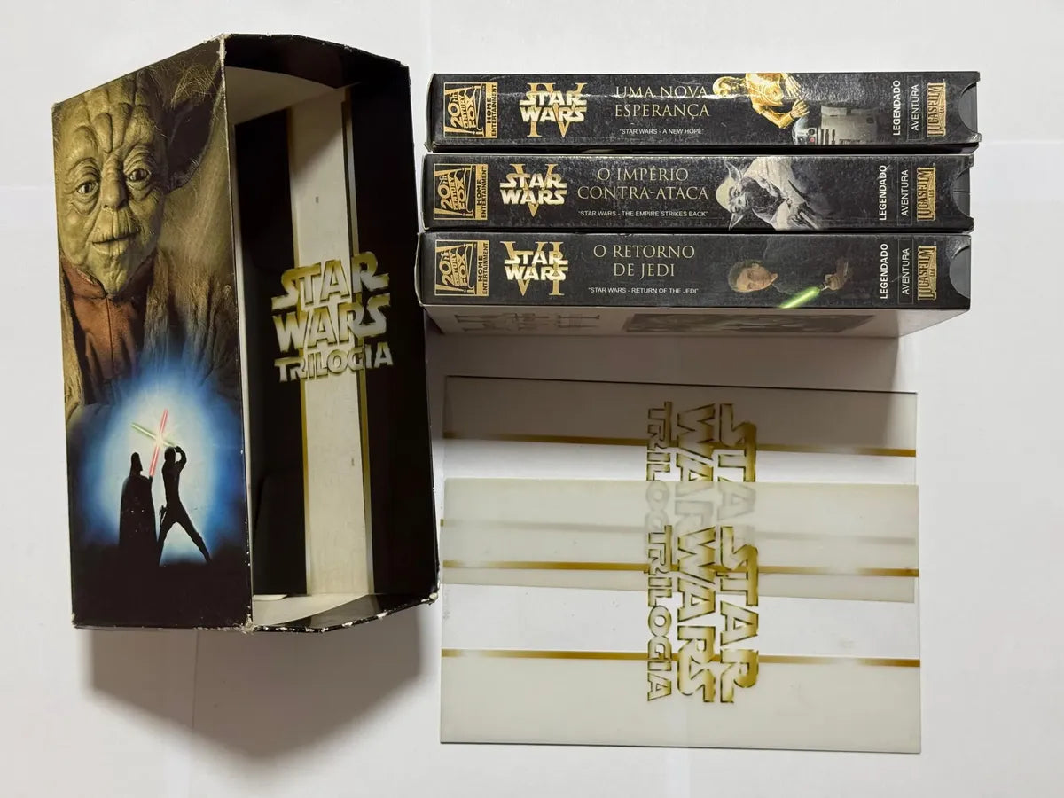 Star Wars Trilogia Clássica Vhs Box 3 Fitas Antigas Coleção