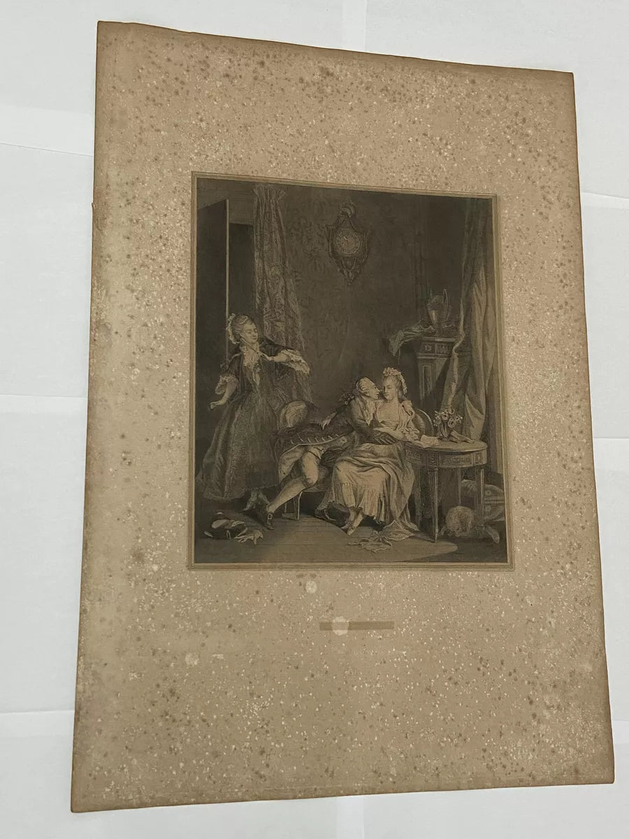 Gravura Antiga Romântica Sec. Xviii/xix Aristocracia França