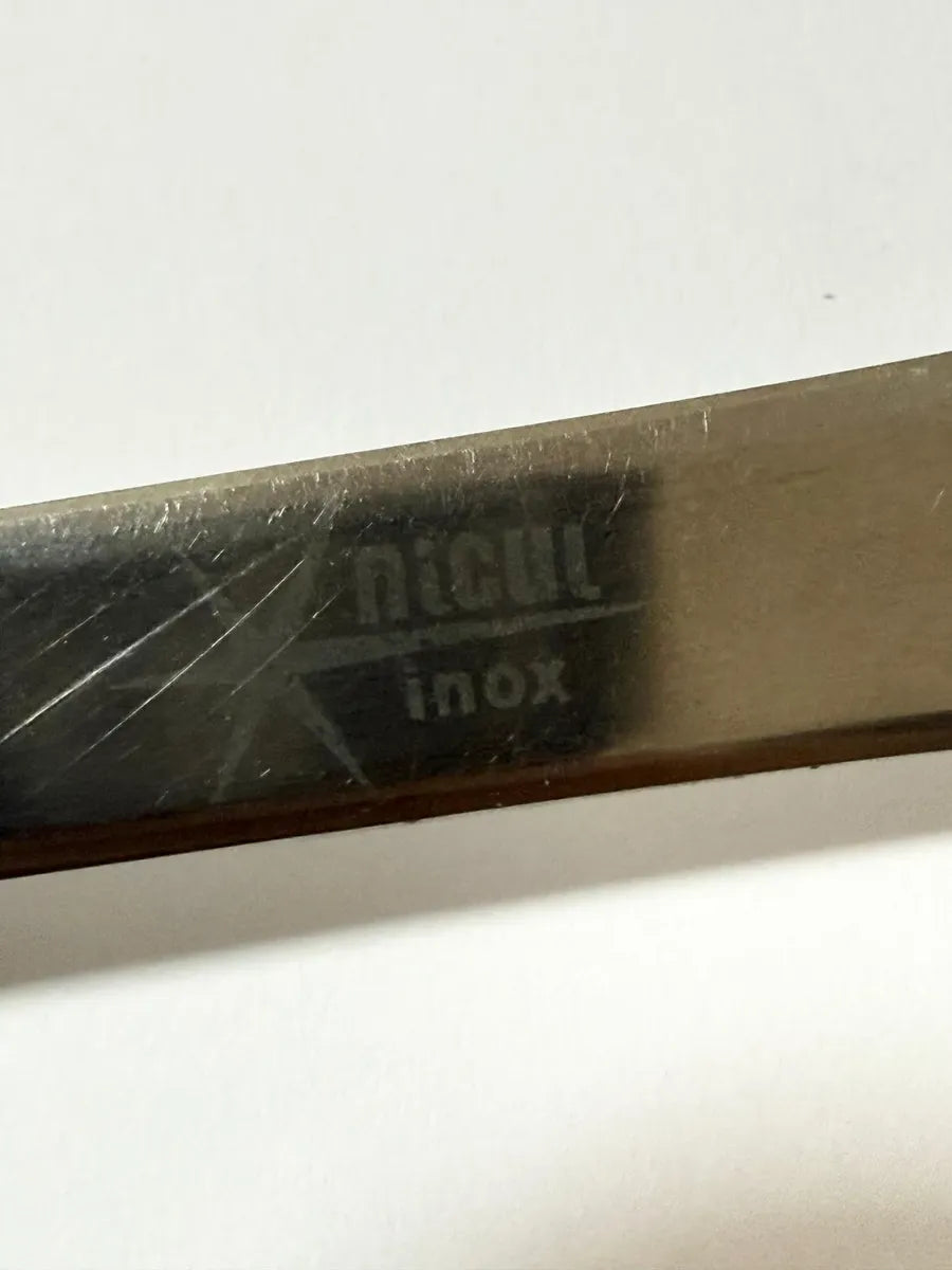 Faca Antiga Inox Cabo Madrepérola 18cm C/ Escrita