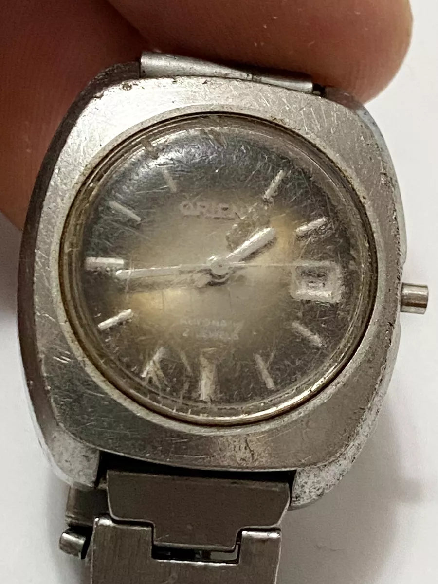 Relógio Antigo Orient 21 Jewels A497 30902 Prateado No Estado