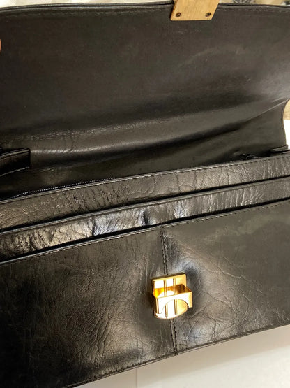 Carteira Clutch Antiga H. Laufer Couro Preto Preto