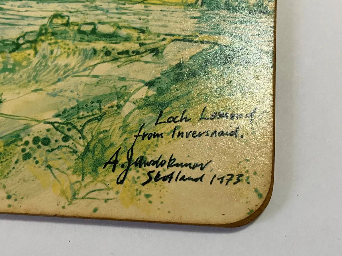 Placa Antiga Loch Lomond Escócia Assinada A. Jawdokimov 73 Escócia Antiga