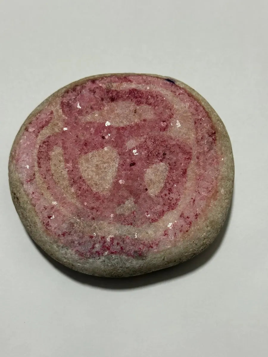 Pedra Seixo Pintada À Mão Galo Arte Artesanal 10cm