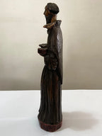 M.Milza - Arte Sacra - Antiga Escultura São Francisco Em Madeira