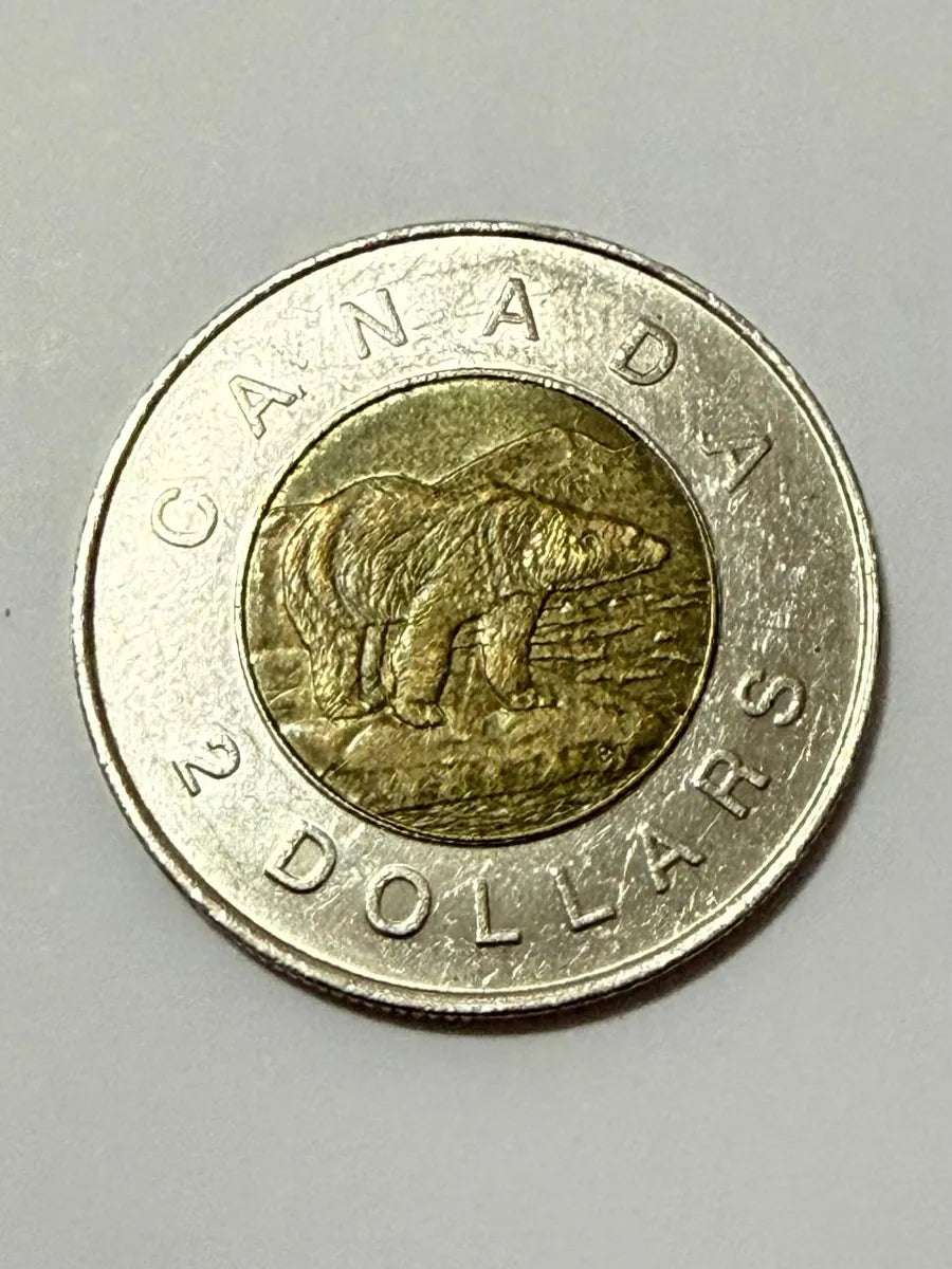 Moeda Antiga Canadá 2 Dollars 2002 50 Anos Rainha Elizabeth
