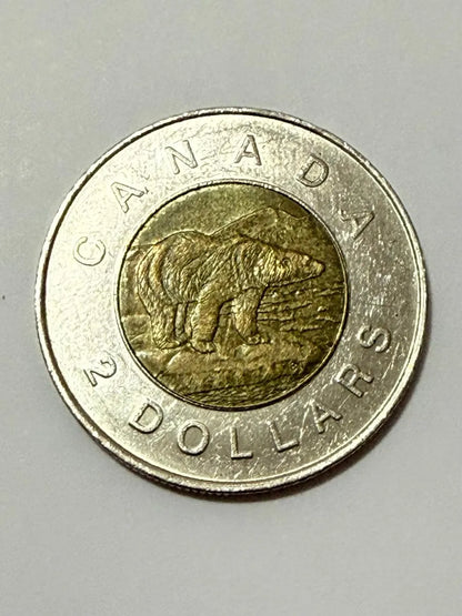 Moeda Antiga Canadá 2 Dollars 2002 50 Anos Rainha Elizabeth
