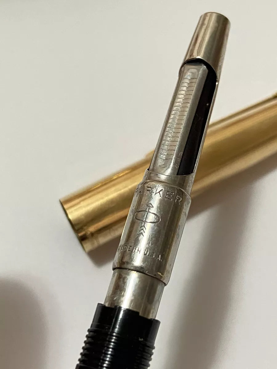Antiga Caneta Tinteiro Parker Made In Usa Ouro 12k 1/10