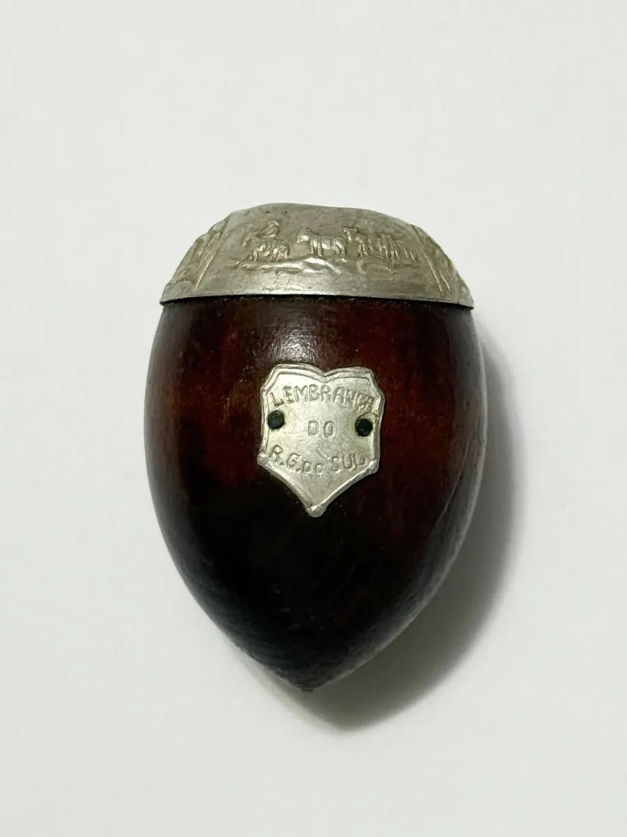 Mini Cuia Antiga Chimarrão Rio Grande Do Sul Metal E Madeira