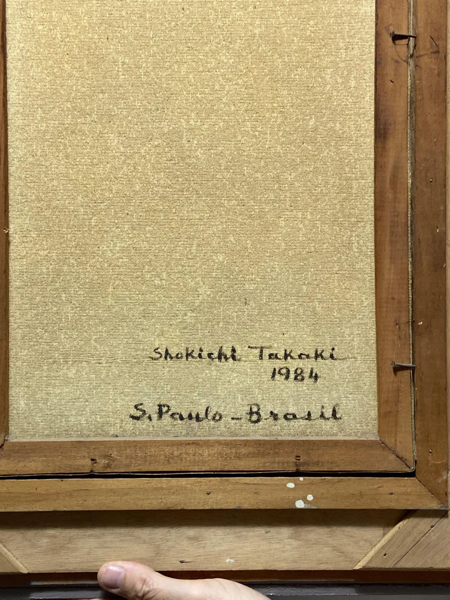 Shokichi Takaki 1984 - Quadro Antigo Óleo S/ Tela Flores