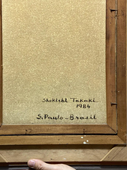 Shokichi Takaki 1984 - Quadro Antigo Óleo S/ Tela Flores