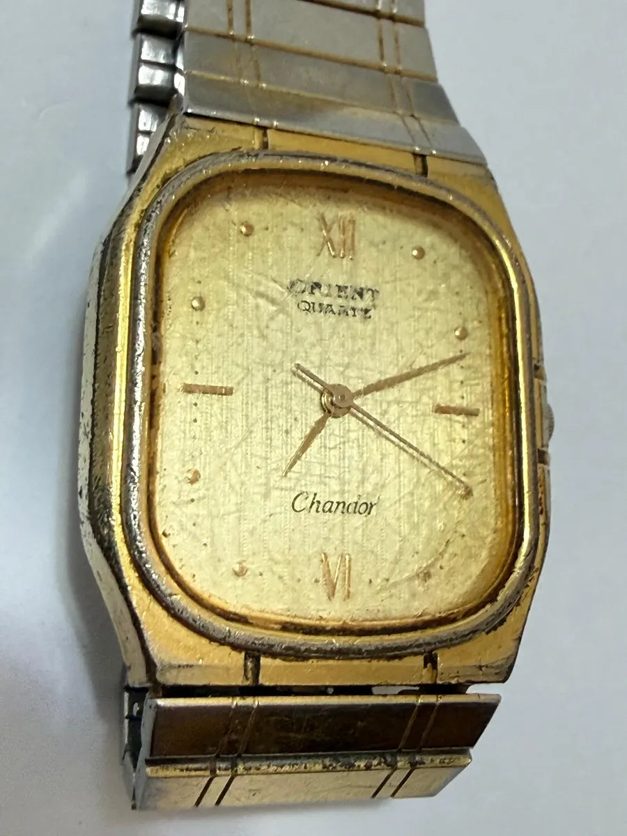 Relógio Antigo Orient Chandor Quartz Japan Folheado Aço
