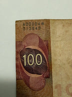 Cédula Antiga 100 Cruzeiros Floriano Peixoto Com Asterisco