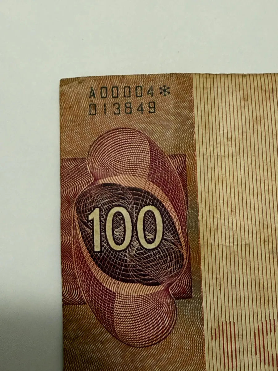 Cédula Antiga 100 Cruzeiros Floriano Peixoto Com Asterisco