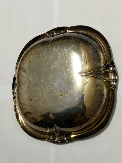 Antigo Centro De Mesa Em Metal Prateado