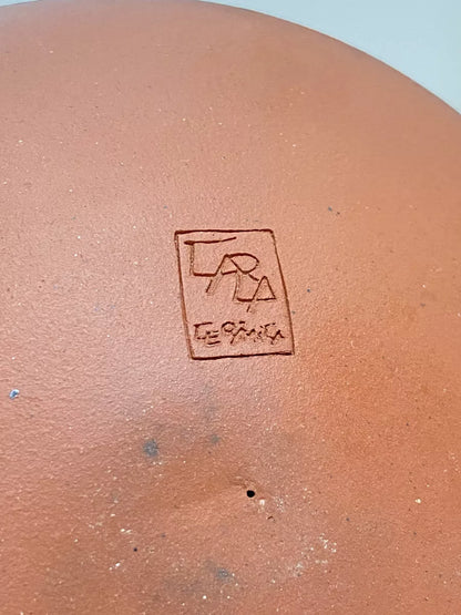 Escultura Cônica Em Cerâmica Com Acabamento Artesanal Antiga