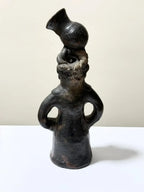 Escultura Antiga Cerâmica Figura Antropomórfica Com Vaso