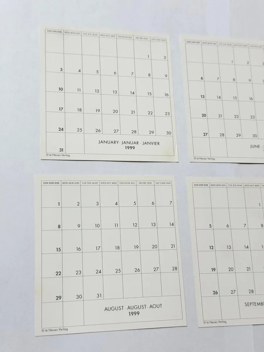 Calendário Antigo Rodin 1999 Arte Esculturas Teneues