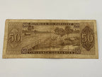 Cédula Antiga 1952 Paraguai 50 Guaranies