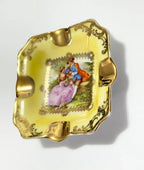 Cinzeiro Antigo Porcelana Europeia Fragonard Dourado