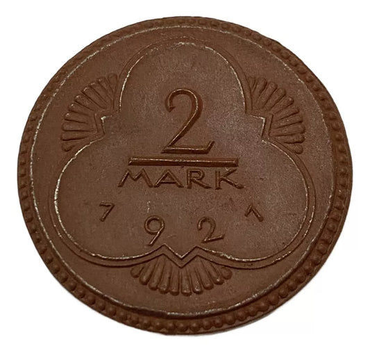 Moeda Antiga Alemanha 1921 2 Mark Stadt Altenburg Porcelana