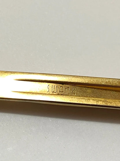 Prendedor De Gravata Swank Antigo Martelo Dourado Anos 60 Dourado
