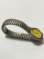 Relógio Antigo Dumont Quartz Pulseira Elastica Prata Dourado Prateado