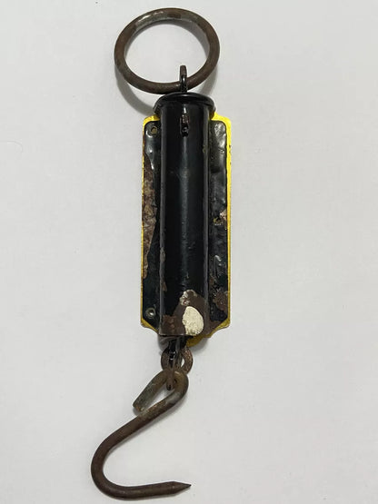 Mini Balança Antiga Pocket Mecânica 12 Kg Gancho Dourada