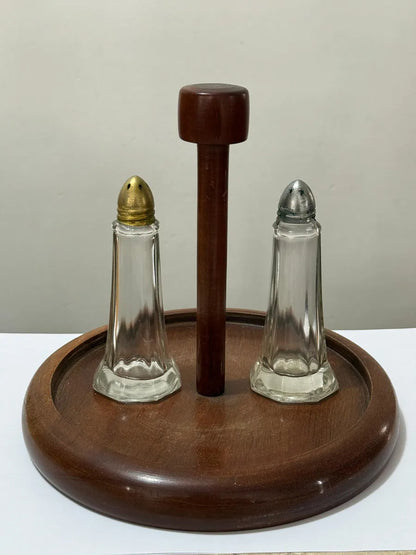 Antigo Porta Temperos Em Madeira Mogno Com Vidros