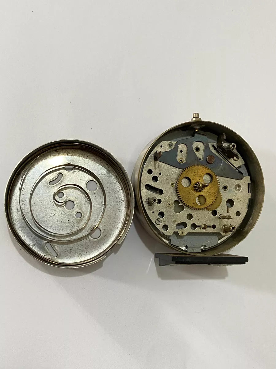 Relógio Despertador Antigo Francês Jazz 1970 Preto E Prata