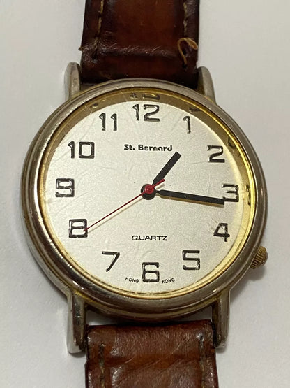 Relógio Antigo St Bernard Quartz Hong Kong Marrom