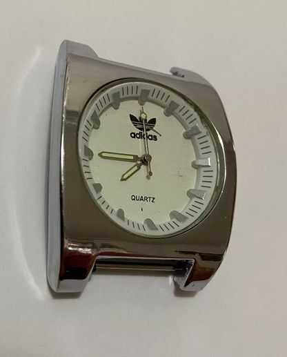 Relógio Antigo Adidas Quartz Prata Japan Movt Prata Quadrado Prateado