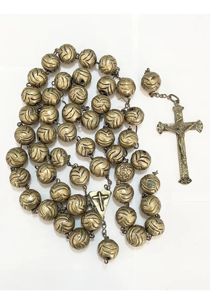 Magnífico Terço Gigante Antigo Em Alpaca 2 Metros