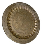 Bandeja Antiga Floral Arabesco Gravada À Mão 57cm em latão