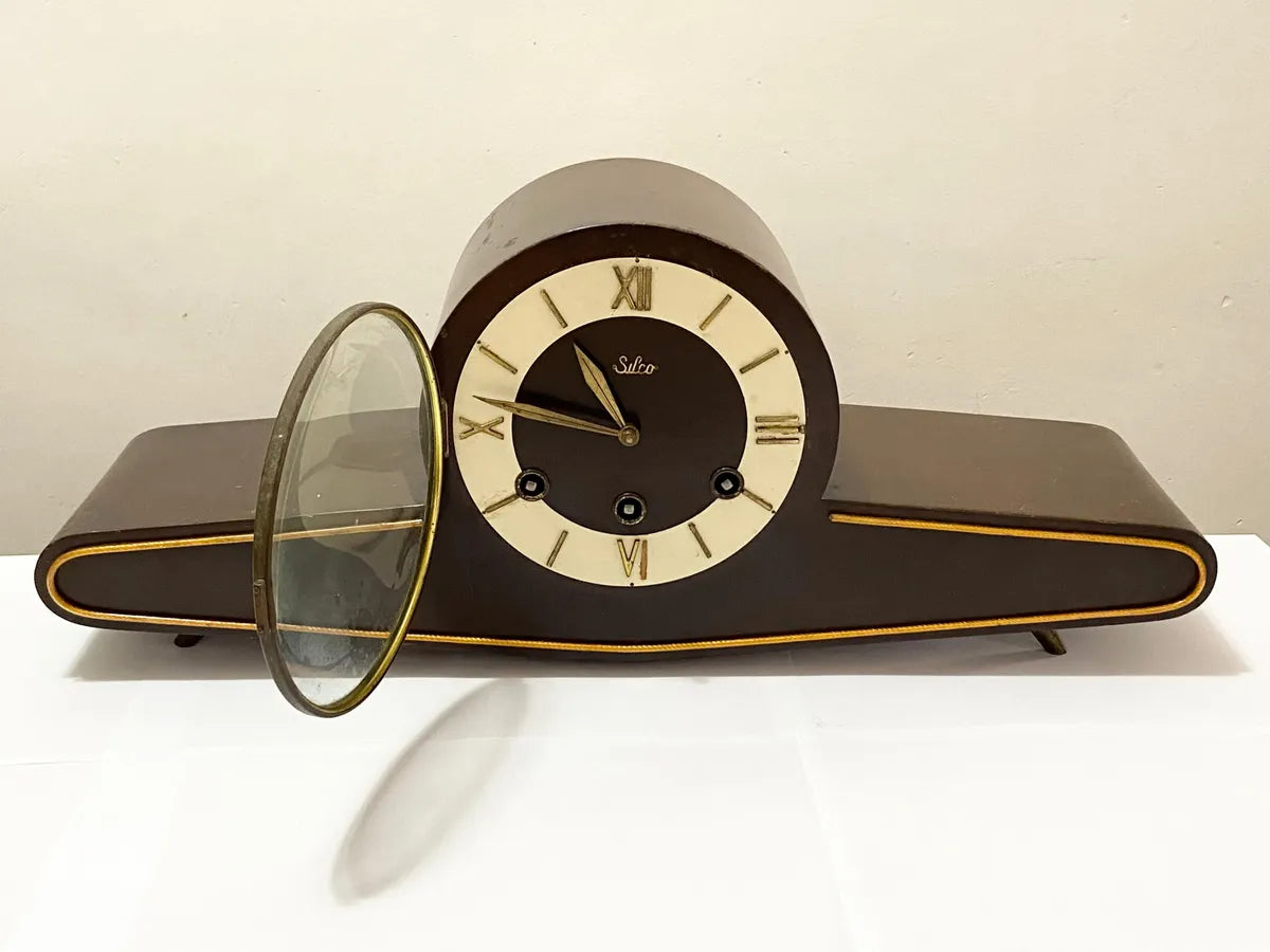 Relógio Antigo De Mesa Carrilhão Suiço Silco