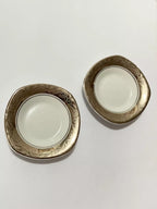 Mini Prato Pires Porcelana Borda Dourada Antigo Porcelanarte Branco