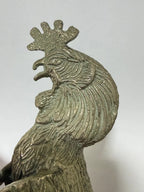 Escultura Antiga Galo De Briga Em Metal Prateado 16cm