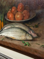 A. Meireles - Quadro Antigo Ost Natureza Morta com Peixes E Legumes