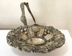 Cesta Fruteira Antiga em Prata portuguesa Contrastada Águia