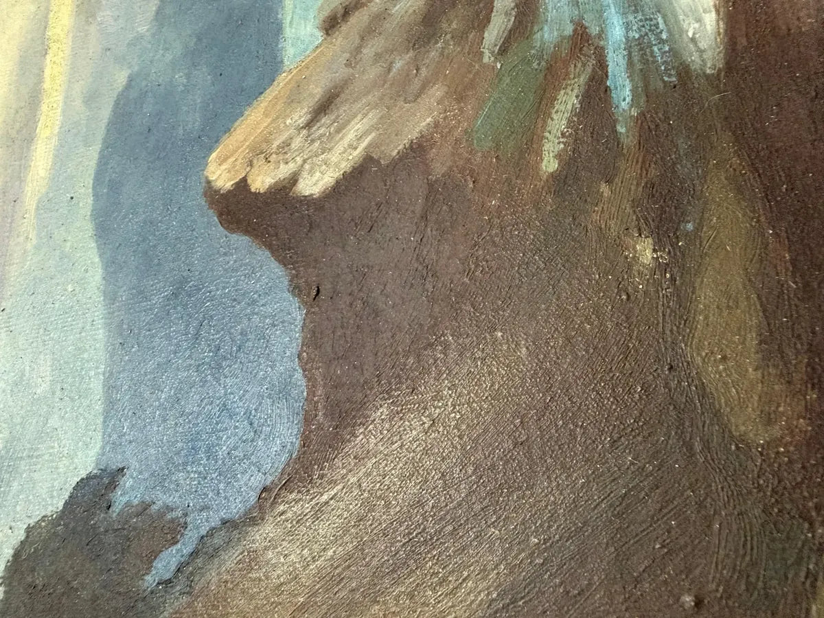 Quadro Antigo Pintura A Óleo Marinha Assinado Matteucci