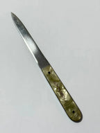 Faca Antiga Inox Cabo Madrepérola 18cm C/ Escrita