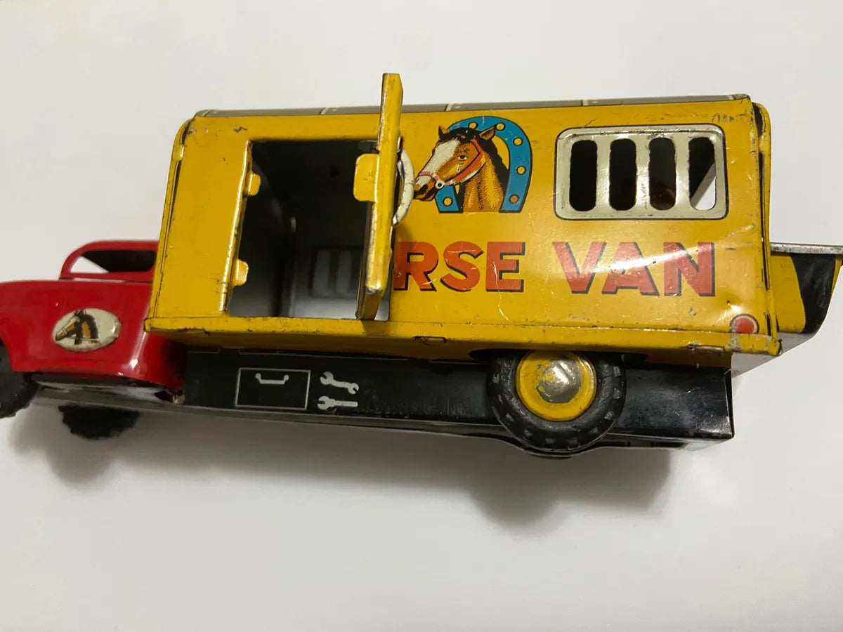 Caminhão De Lata Antigo Horse Van Eight Japan C/ Cavalos