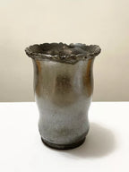 Copo Antigo Metal Estanho Com Detalhes Na Borda Decada De 50