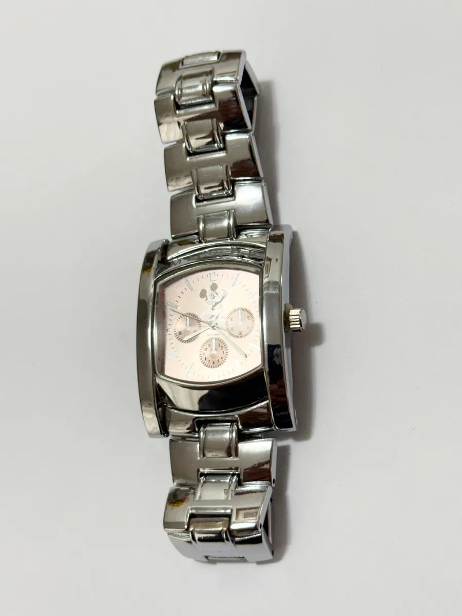 Relógio Disney Mickey Aço Cronógrafo Quartz Original Antigo