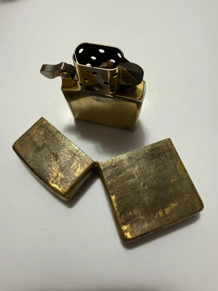 Isqueiro Antigo Zippo Original Usa Latão Escovado XII