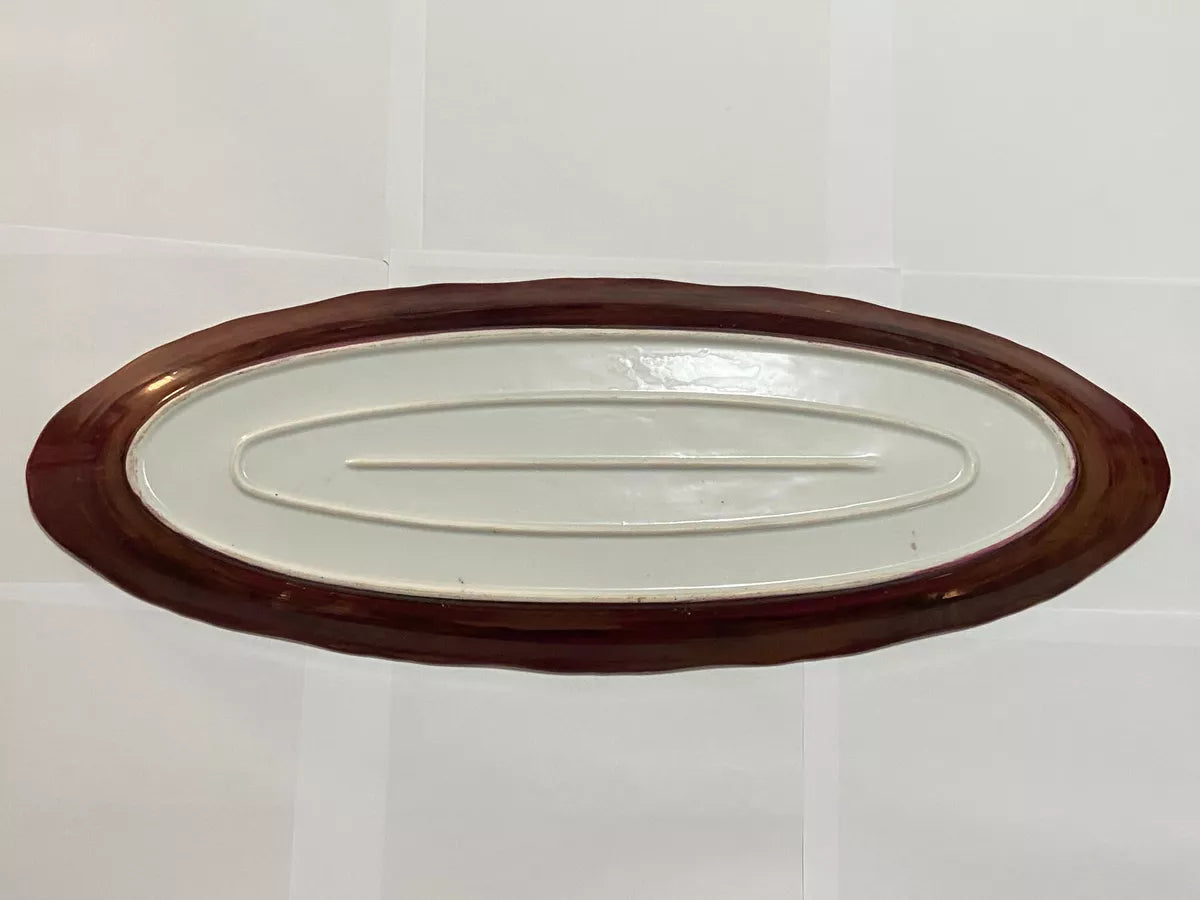 Travessa De Porcelana Antiga Florida Pintada À Mão Assinada