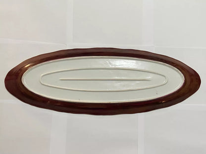 Travessa De Porcelana Antiga Florida Pintada À Mão Assinada