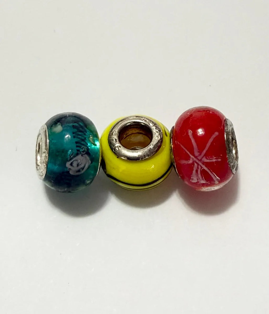 Berloques Murano E Prata 925 Cores E Detalhes - 3uni Colorido